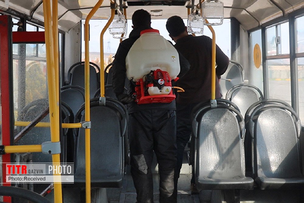 ضدعفونی و شستشوی اتوبوس های قزوین 